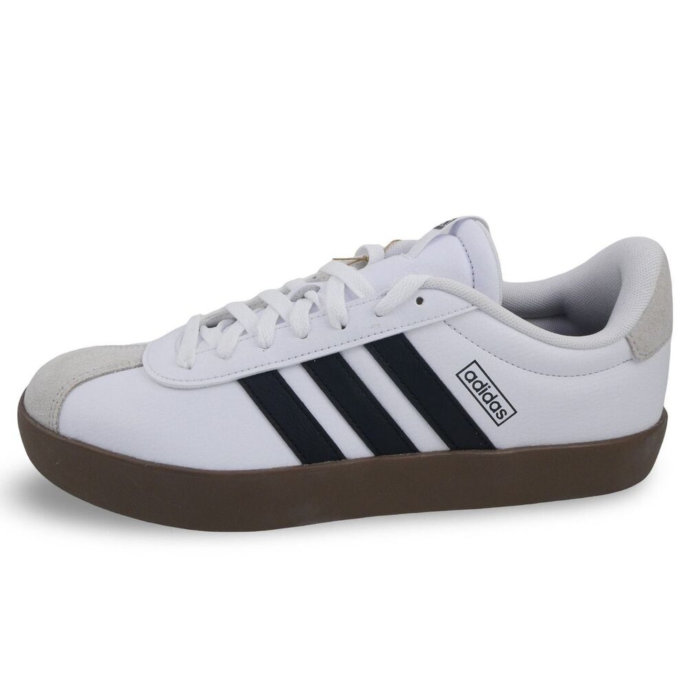 Adidas VL 3.0 Court Shoes Women’s 9 White Black Classic Sneaker Casual ID8797